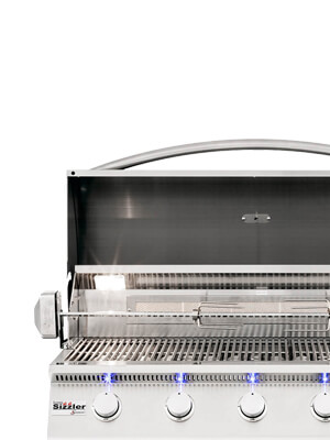 Summerset Sizzler Pro 40″ Built-in Barbecue Grill  The all-new Sizzler Pro 40″ packs tons of features on top of quality construction and affordability. Upholding the same sleek design as our classic Sizzler along with the added Exterior LED Lights, this grill really set itself apart. The interior has also been revamped with 14,000 BTU Cast Burners, Heat Zone Separators and Interior Cooking Lights to make for a premium grilling experience from top to bottom. The best part is… it won’t break your wallet.